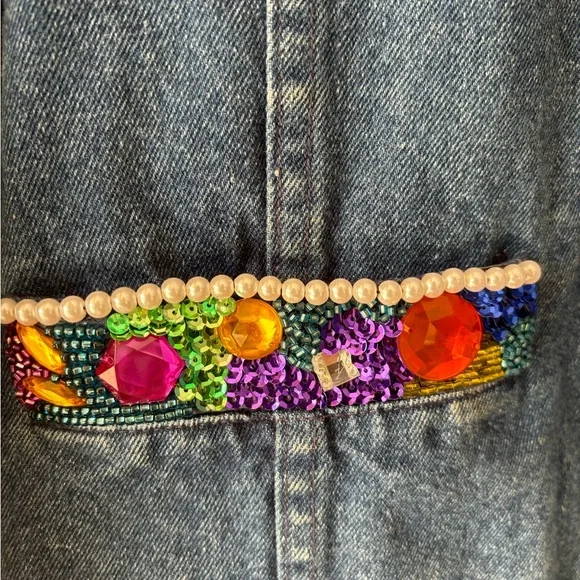 90s Jean Jeweled Jacket - Picture 3 of 3